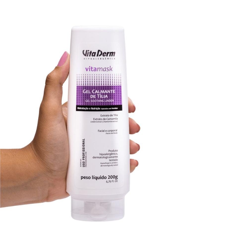 Vita Derm Vita Mask Gel Calmante de Tília Máscara Facial 200g 200g 3