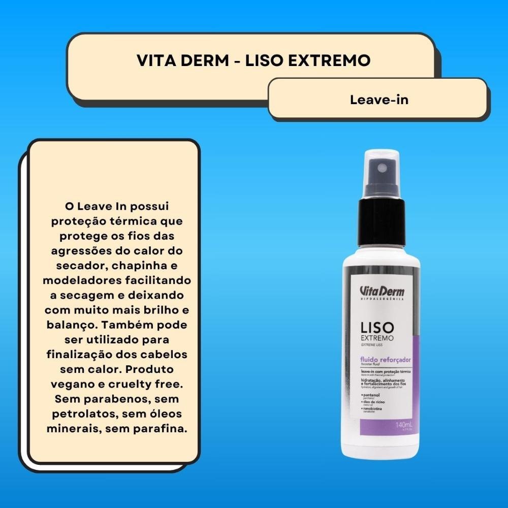 Vita Derm Fluído Reforçador Liso Extremo Leave-in 140ml 140ml 2