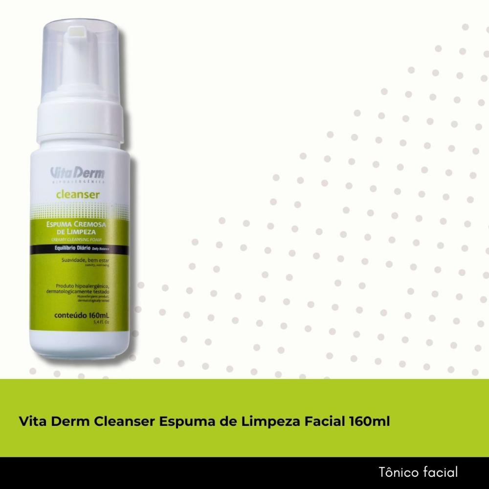 Vita Derm Cleanser Espuma de Limpeza Facial 160ml 160ml 2