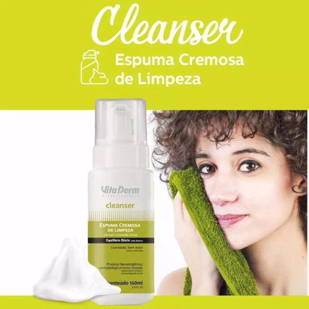 Vita Derm Cleanser Espuma de Limpeza Facial 160ml 160ml 6