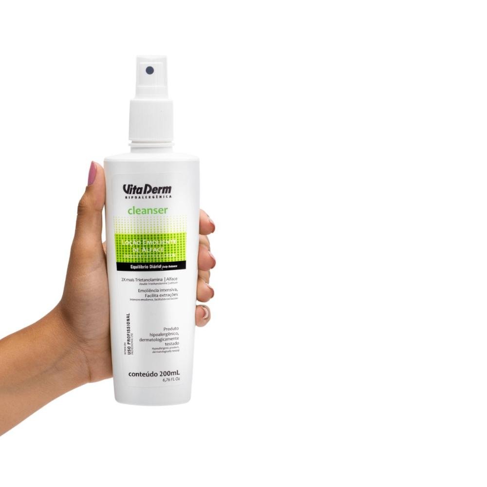 Vita Derm Cleanser Emoliente Loção Hidratante Facial 200ml 200ml 3
