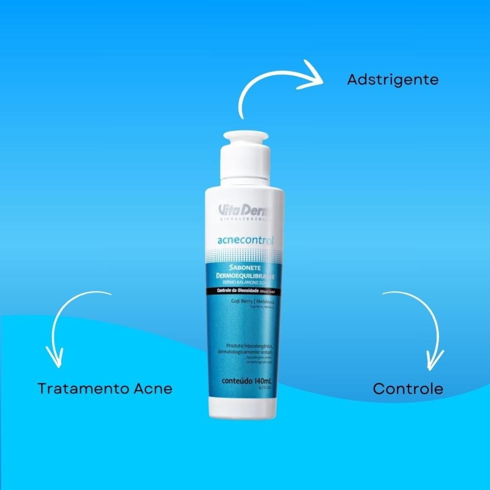 Vita Derm Acne Control Dermoequilibrante Sabonete Líquido Facial 140ml 140ml 5