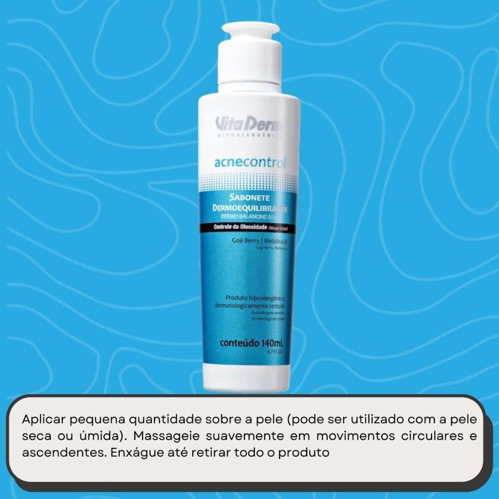 Vita Derm Acne Control Dermoequilibrante Sabonete Líquido Facial 140ml 140ml 6