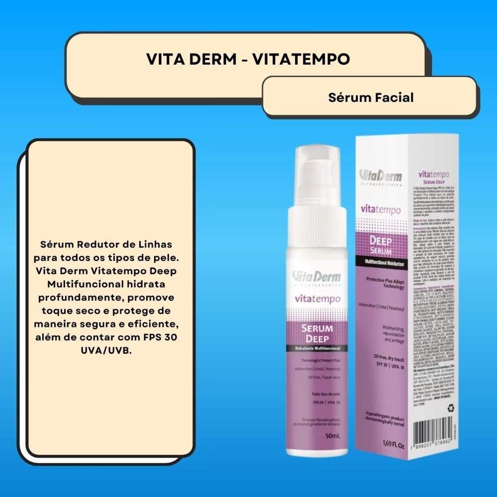 Vita Derm Vitatempo Deep Multifuncional Sérum Redutor de Linhas 50ml 50ml 2