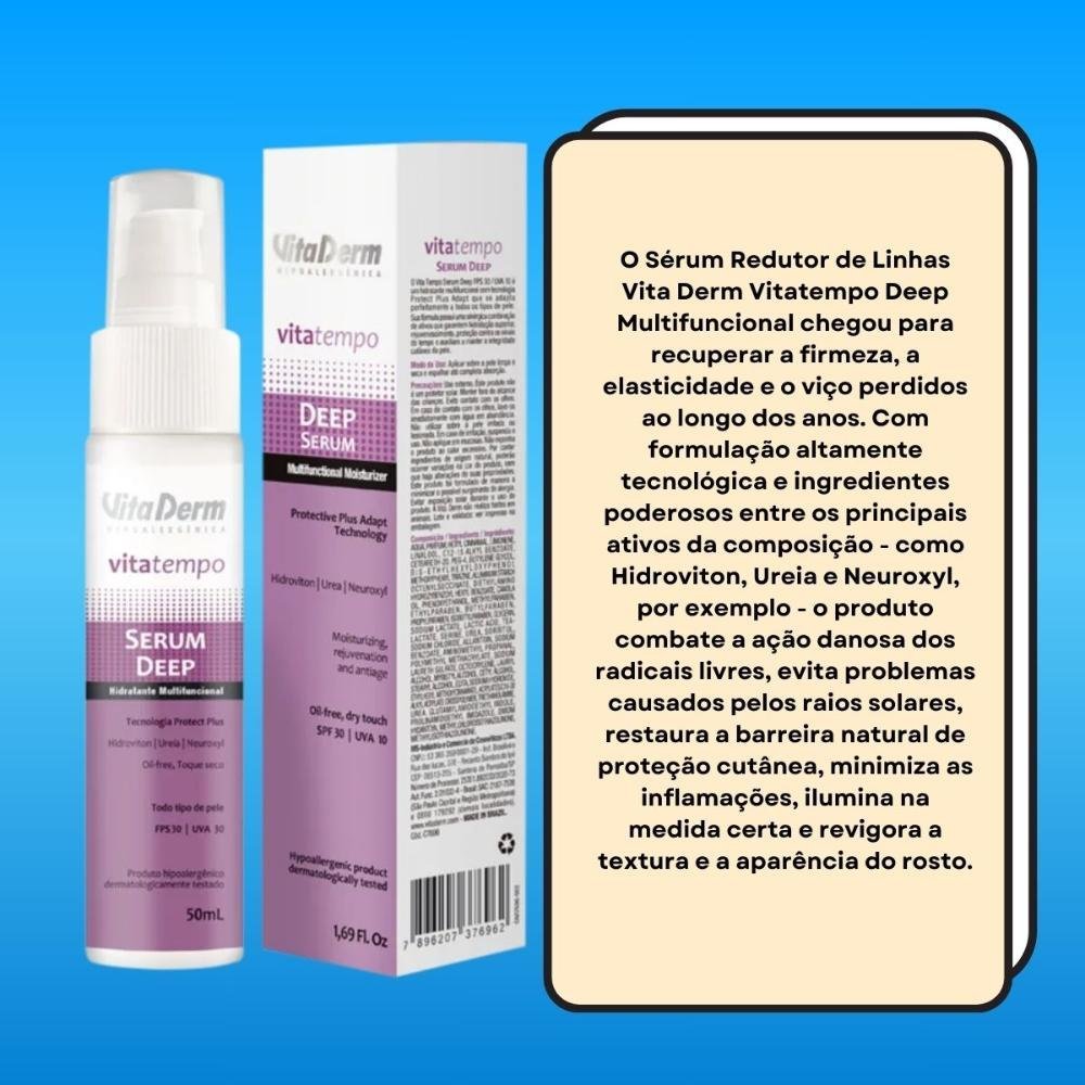 Vita Derm Vitatempo Deep Multifuncional Sérum Redutor de Linhas 50ml 50ml 3