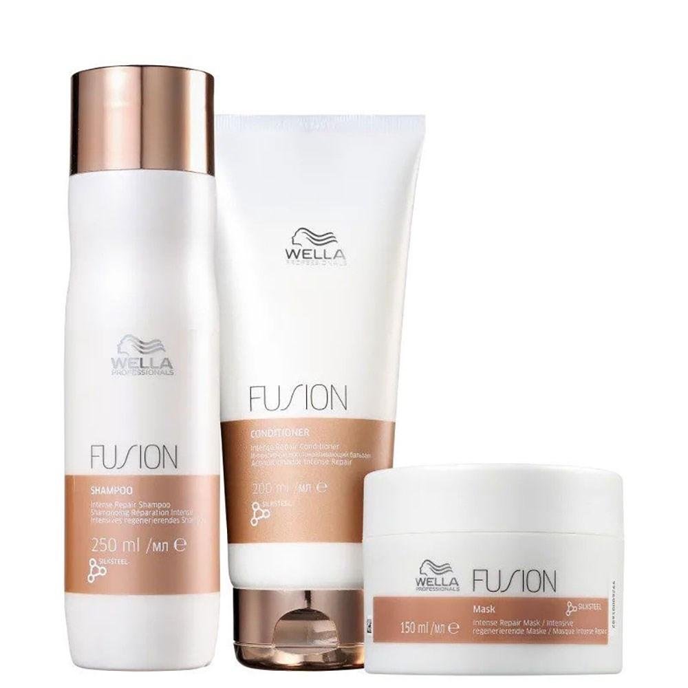 Wella Professionals Fusion Shampoo 250ml + Condicionador 200ml + Máscara 150ml ÚNICO 1