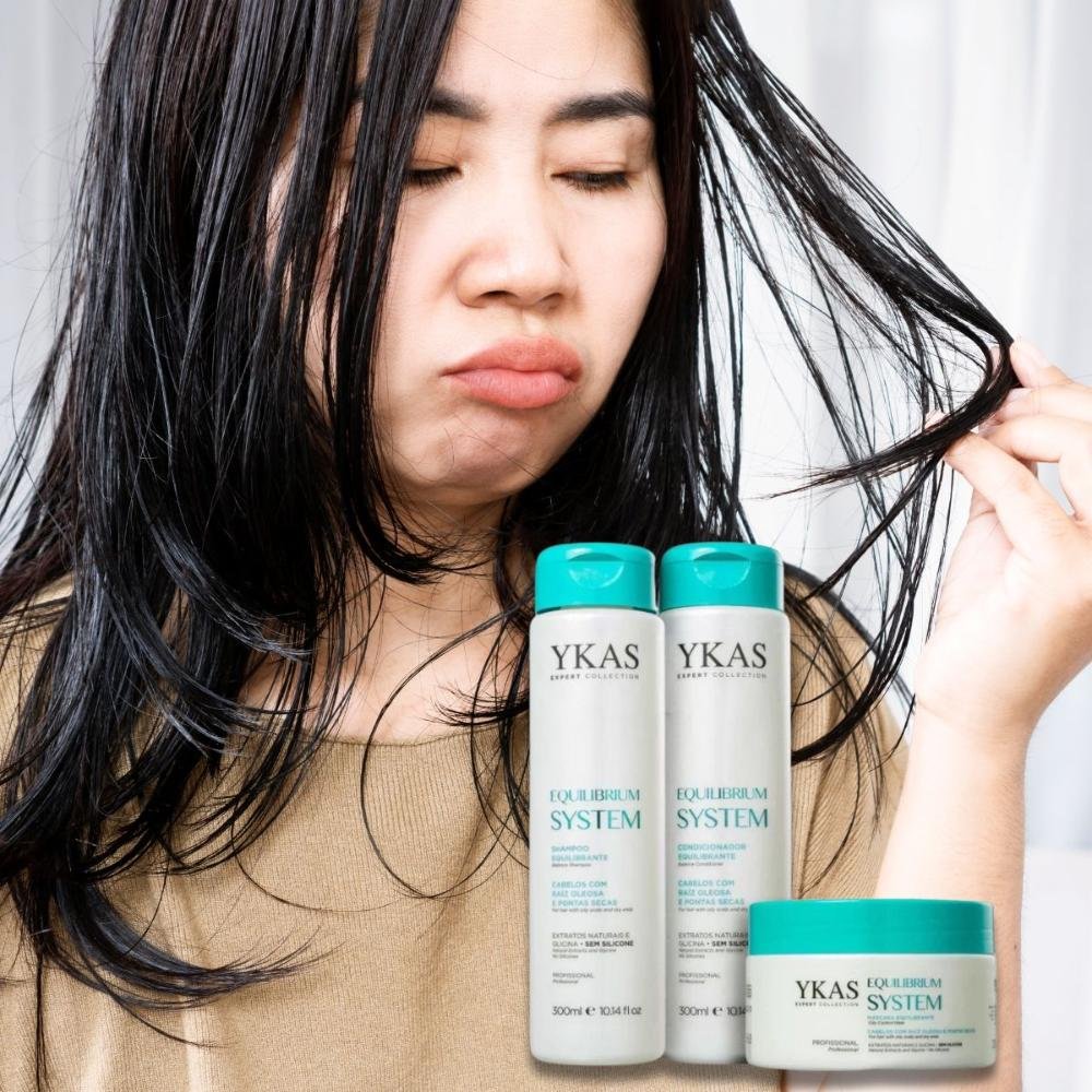 Ykas Equilibrium System Shampoo + Condicionador 300ml + Máscara 250g ÚNICO 4