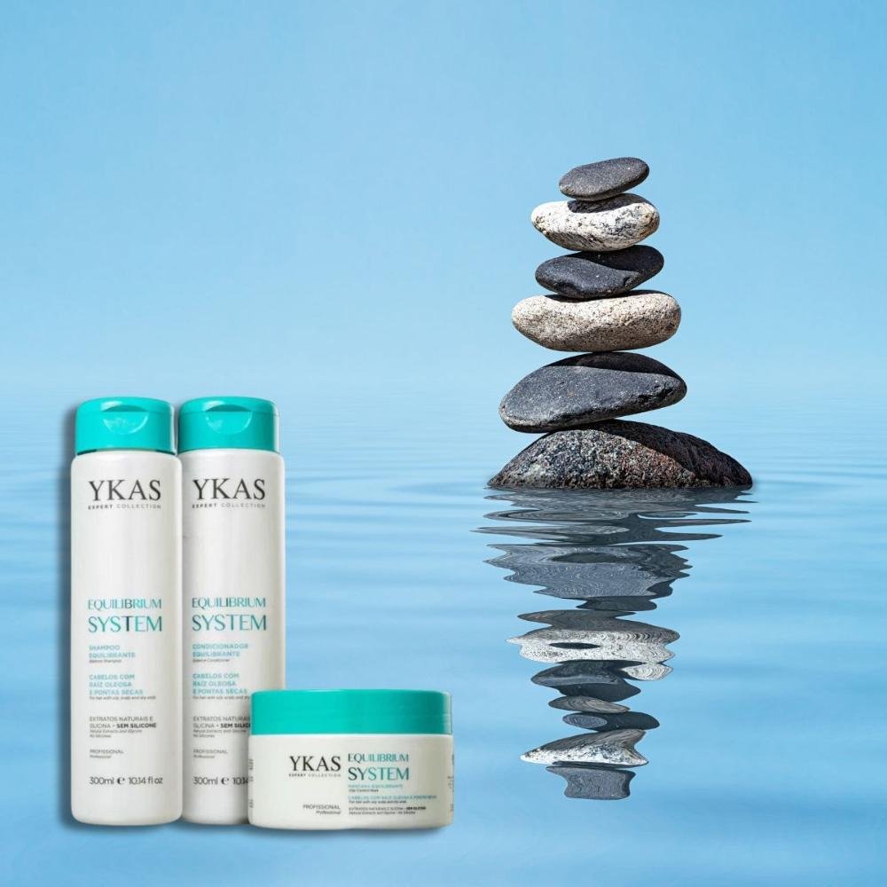 Ykas Equilibrium System Shampoo + Condicionador 300ml + Máscara 250g ÚNICO 5