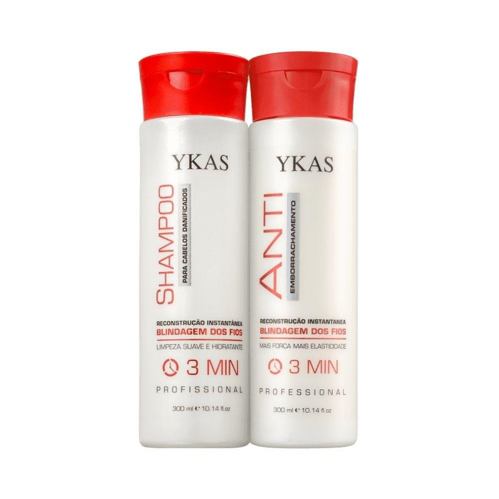 Ykas 3 Minutos Shampoo 300ml + Anti Emborrachamento 300ml ÚNICO