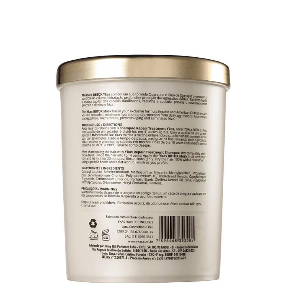 Ykas Gold BBtox Capilar Pro Repair Máscara 1000g 1kg 2