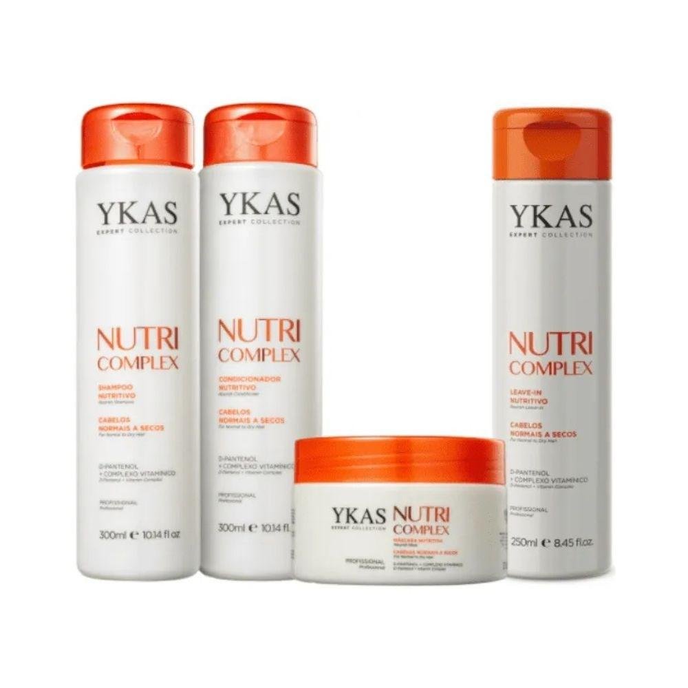 Ykas Nutri Complex Shampoo + Condicionador 300ml + Máscara 250g + Leavein 250g ÚNICO