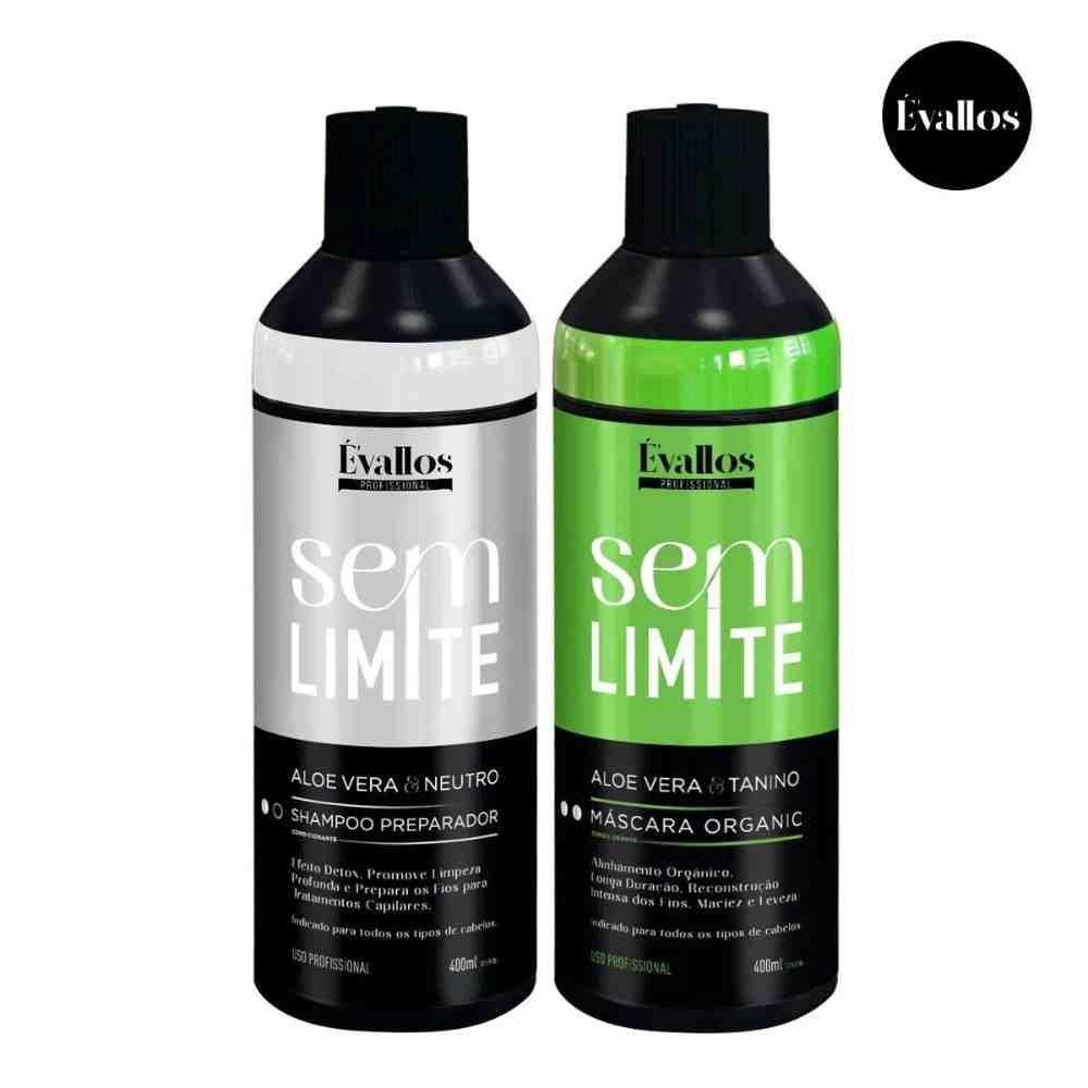 Évallos Profissional Progressiva Organic + Shampoo Antiresiduo Sem Limite 2x400ml