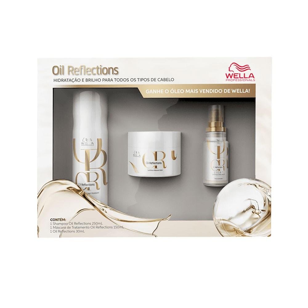 Wella Professionals Oil Reflections - Shampoo 250ml + Máscara 150ml + Óleo Light 30ml ÚNICO 2