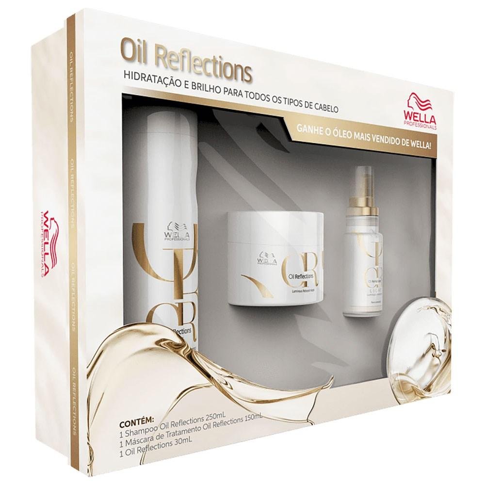 Wella Professionals Oil Reflections - Shampoo 250ml + Máscara 150ml + Óleo Light 30ml ÚNICO 3