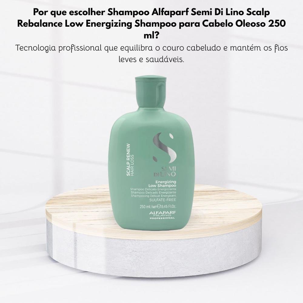 Shampoo Alfaparf Semi Di Lino Scalp Rebalance Low Energizing Shampoo para Cabelo Oleoso 250 ml 250ml 5