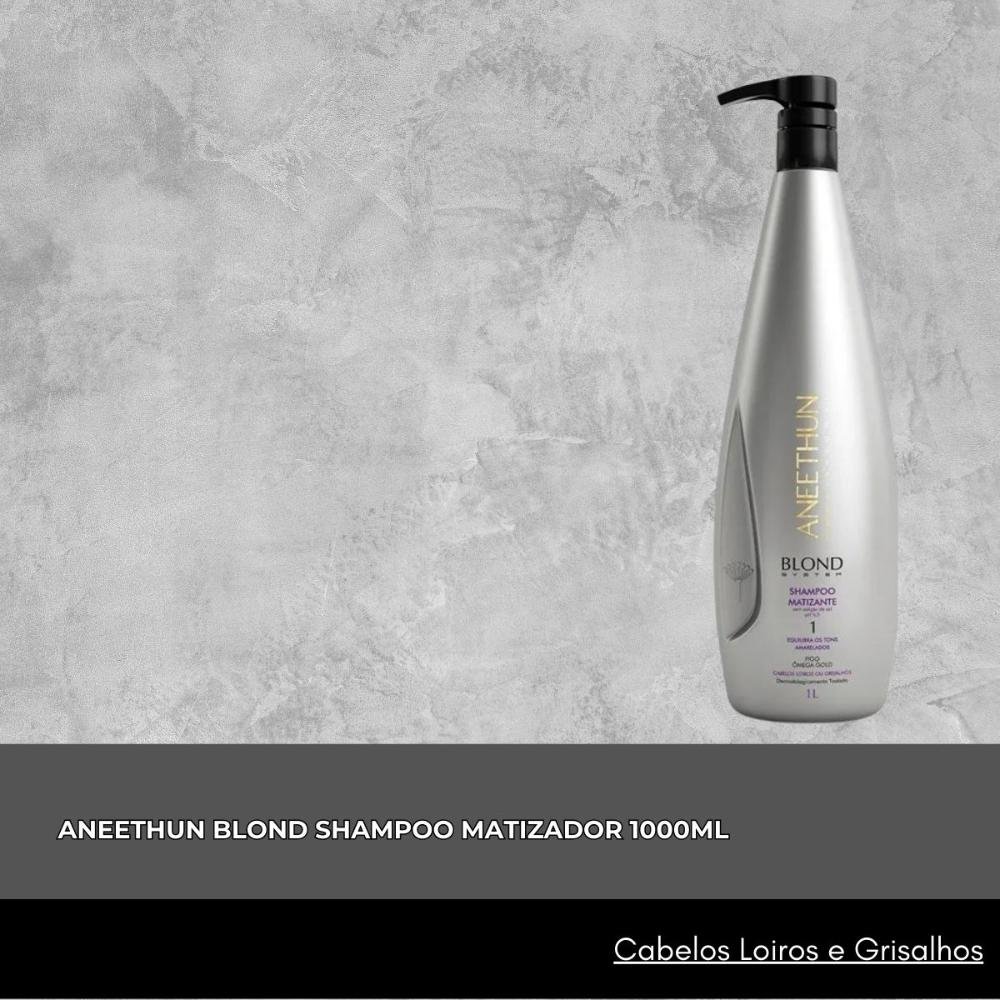 Shampoo Aneethun Blond Matizador 1 Litro 1L 3
