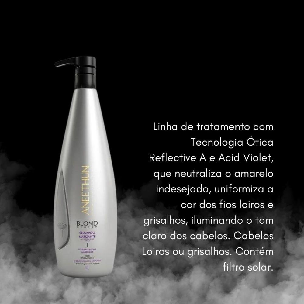 Shampoo Aneethun Blond Matizador 1 Litro 1L 4