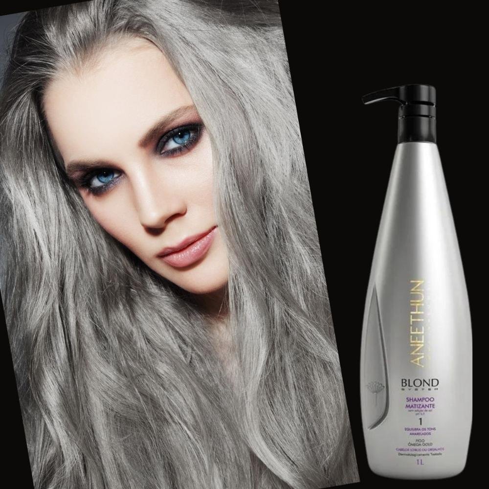 Shampoo Aneethun Blond Matizador 1 Litro 1L 5
