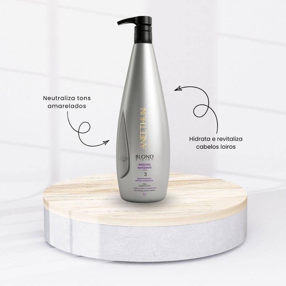 Shampoo Aneethun Blond Matizador 1 Litro 1L 6