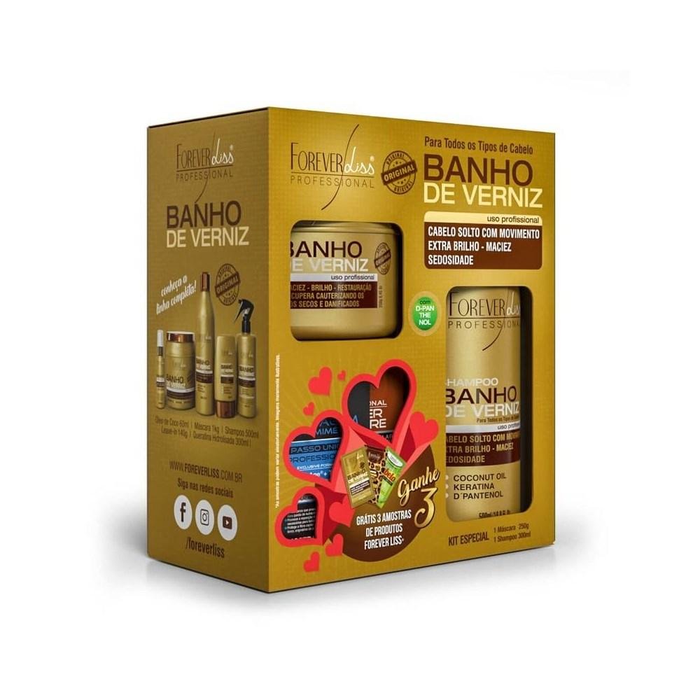 Kit Forever Liss Banho de Verniz Especial Shampoo 300 ml + Máscara 250 g ÚNICO 2