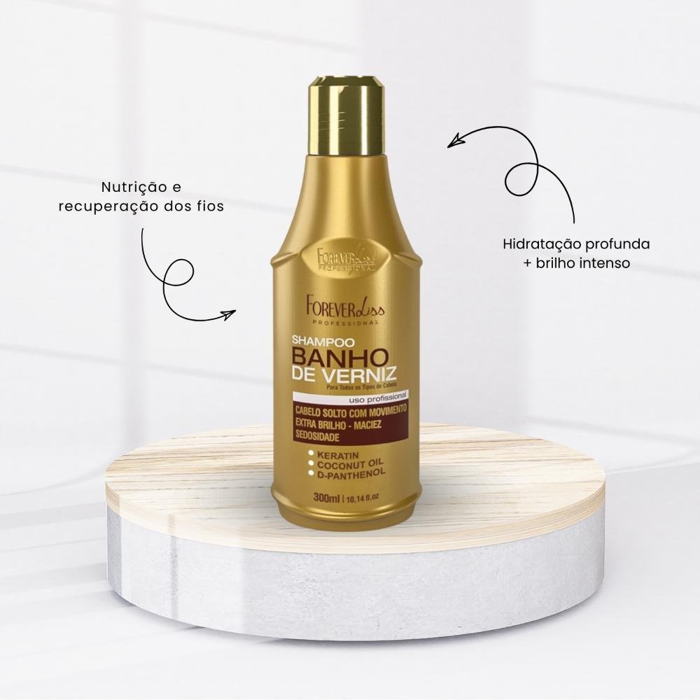 Kit Forever Liss Banho de Verniz Especial Shampoo 300 ml + Máscara 250 g ÚNICO 4