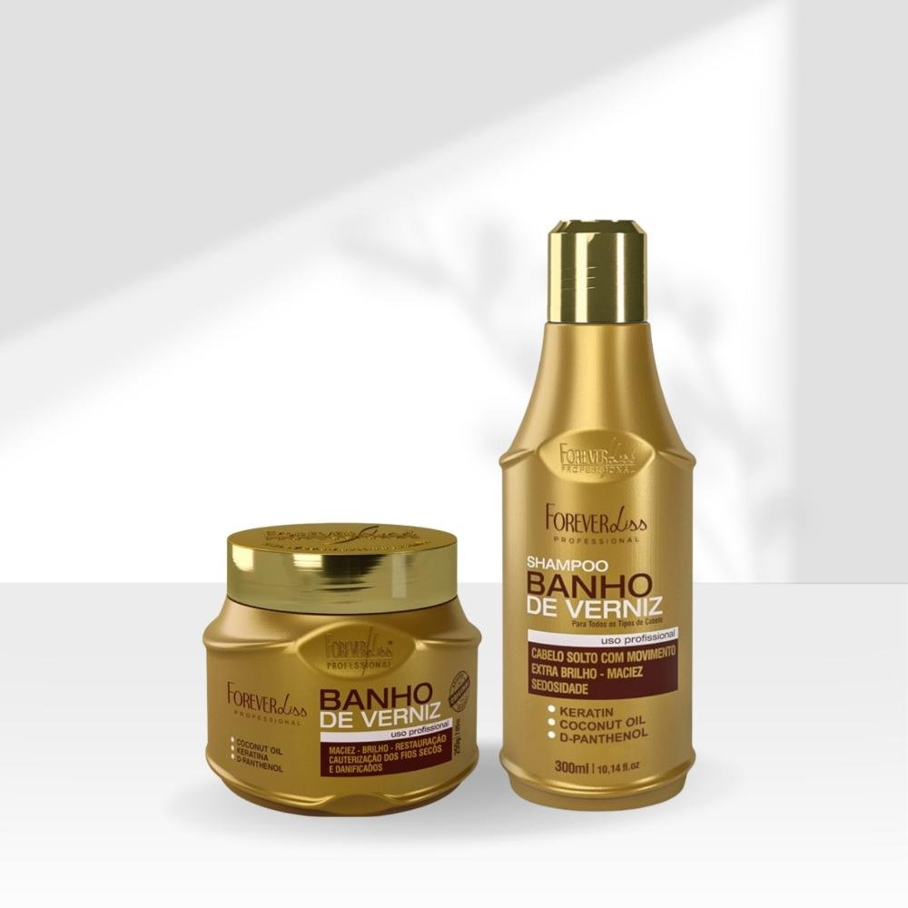 Kit Forever Liss Banho de Verniz Especial Shampoo 300 ml + Máscara 250 g ÚNICO 5