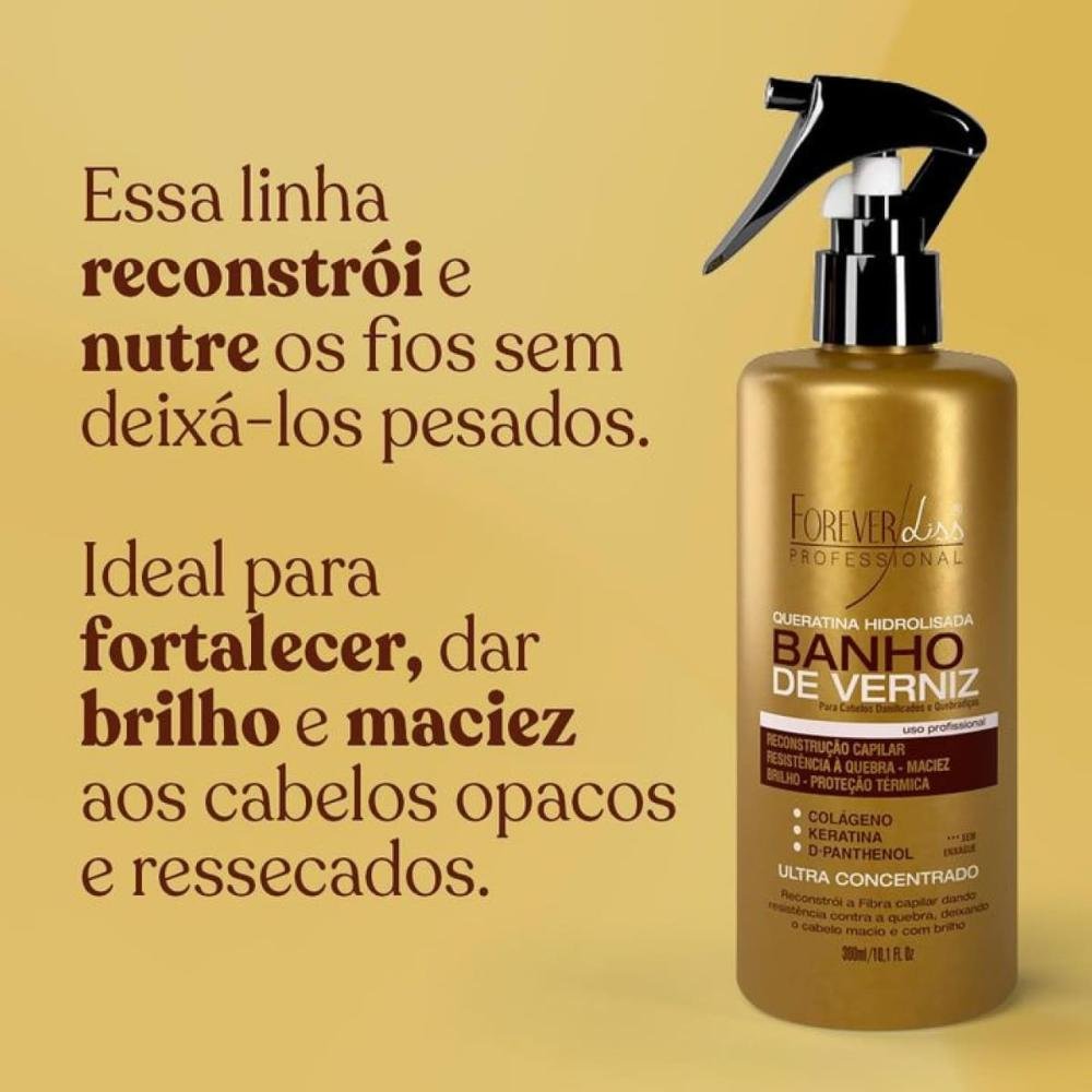 Forever Liss Banho de Verniz Queratina Leave-In 300ml 300ml 3