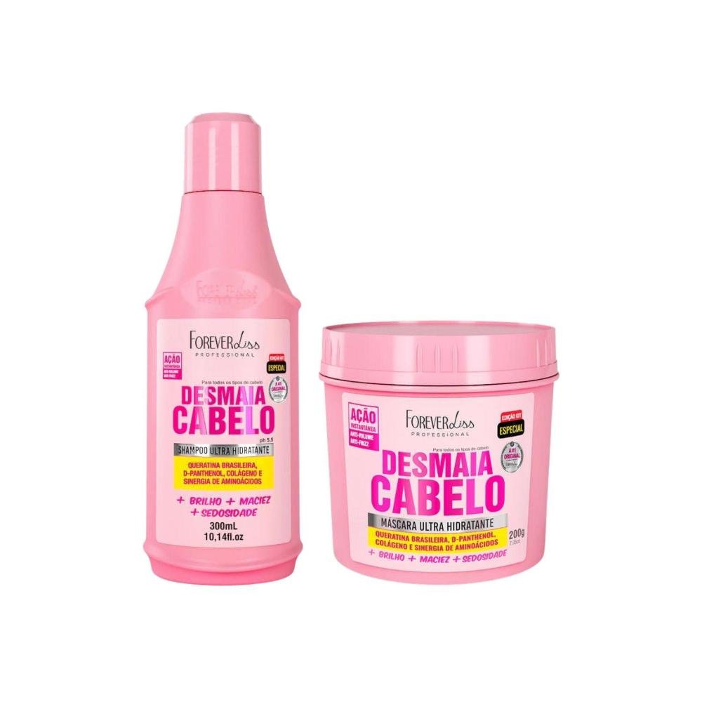 Kit Forever Liss Desmaia Cabelo Shampoo 300 ml e Máscara 200 g ÚNICO 2