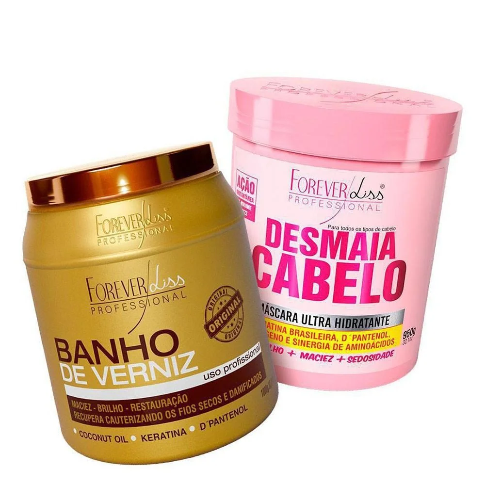 Kit Forever Liss Máscaras Desmaia 950 g+ Verniz 1000 g ÚNICO 2