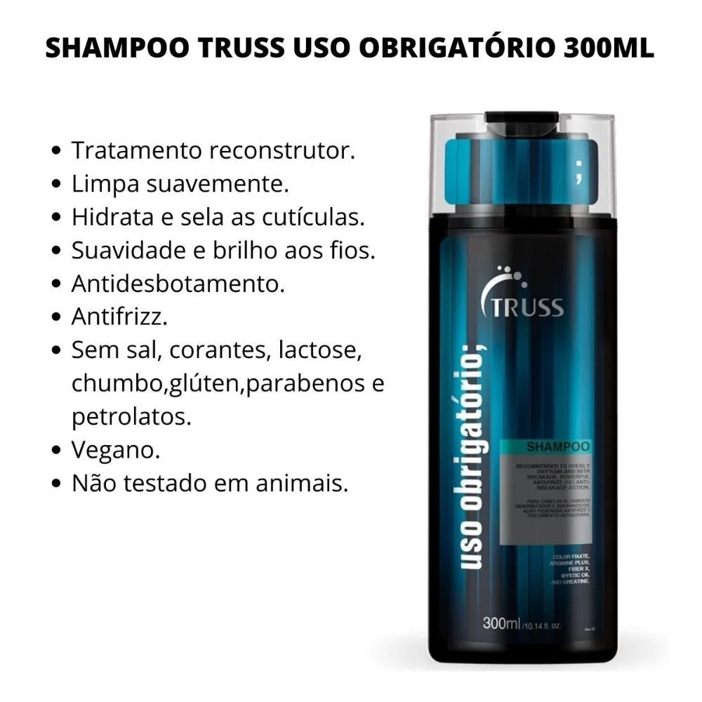 Truss Uso Obrigatório Shampoo 300ml 300ml 4