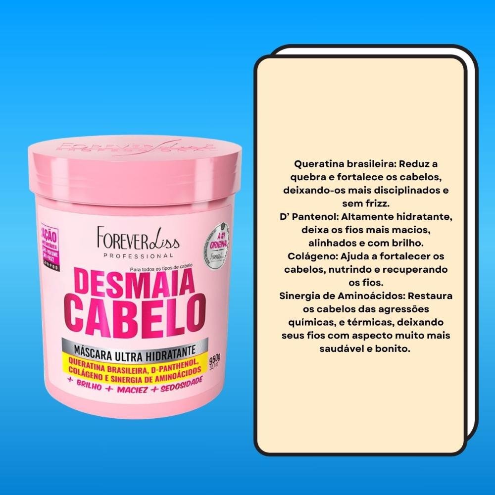 Máscara Forever Liss Desmaia Cabelo Ultra Hidratante 950 g 950g 4