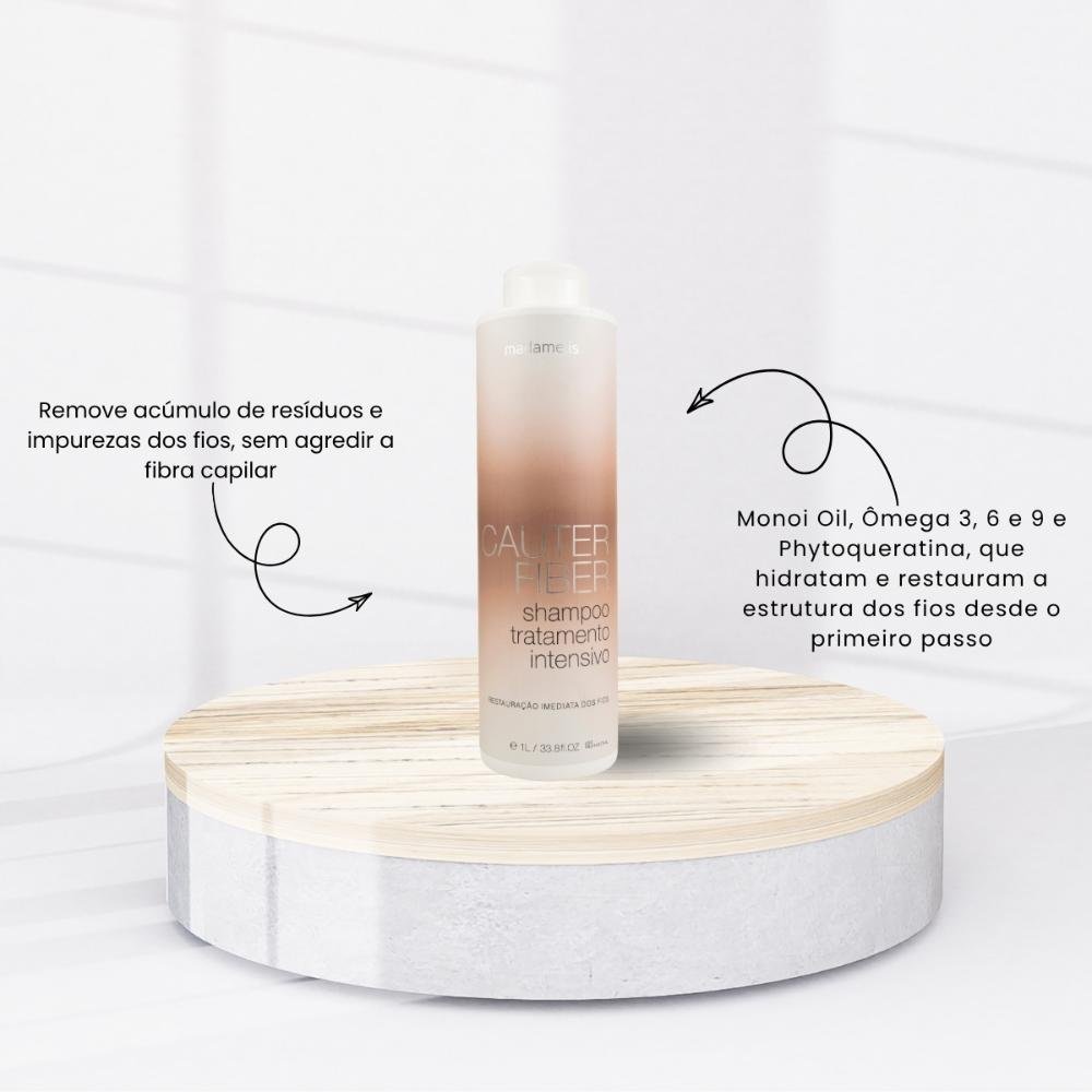 Madamelis Cauter Fiber Shampoo + Máscara 1000ml ÚNICO 2