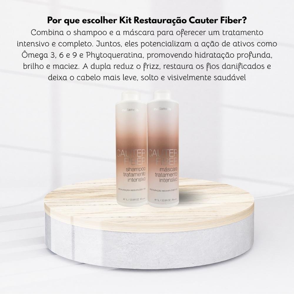 Madamelis Cauter Fiber Shampoo + Máscara 1000ml ÚNICO 6