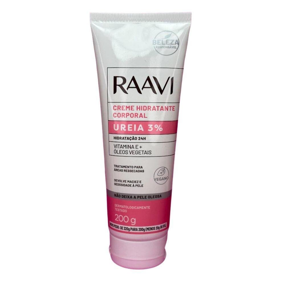 Raavi Creme Hidratante Ureia 3% Hidrataçao 24h 200g 200g 1