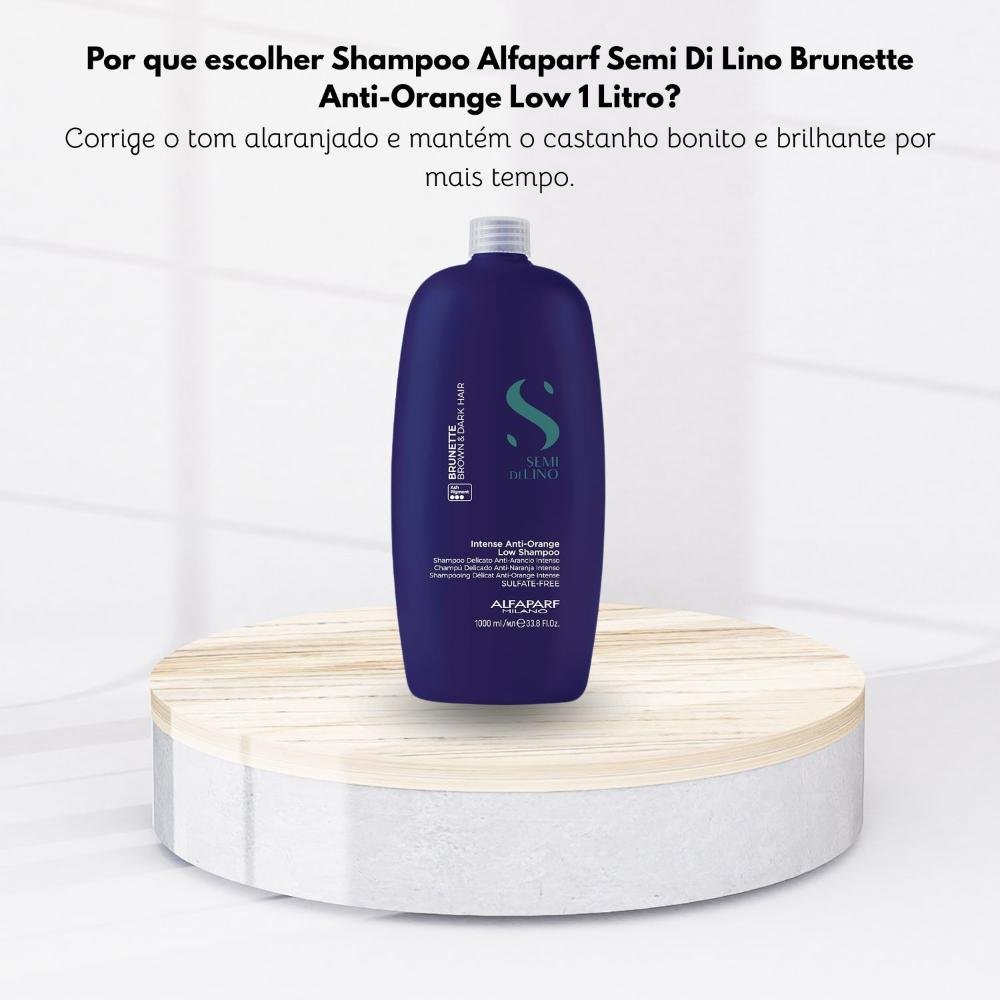 Shampoo Alfaparf Semi Di Lino Brunette Anti-Orange Low 1 Litro 1L 6