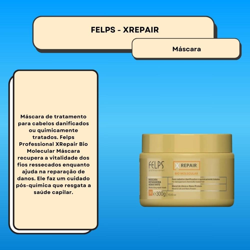Felps Professional XRepair Bio Molecular Máscara Reparadora 300g 300g 3