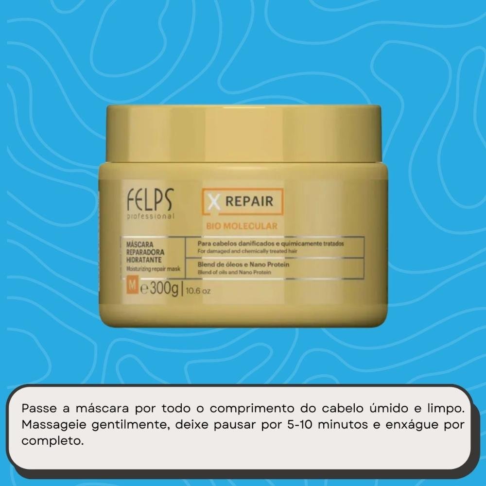 Felps Professional XRepair Bio Molecular Máscara Reparadora 300g 300g 6
