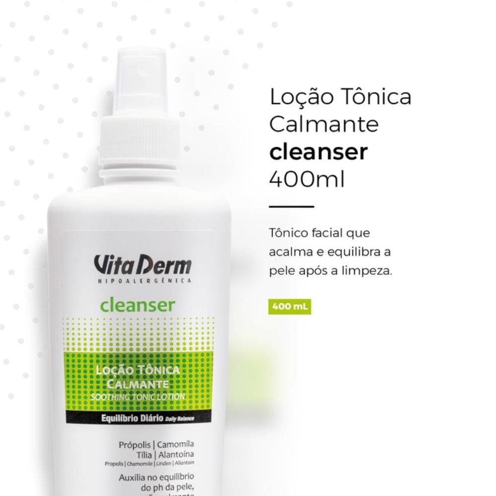 Vita Derm Cleanser Loção Tônica Calmante 400ml 400ml 3