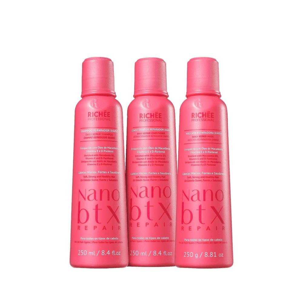 Richée Nano Btx Repair Shampoo + Condicionador + Máscara (3x250ml) ÚNICO 4