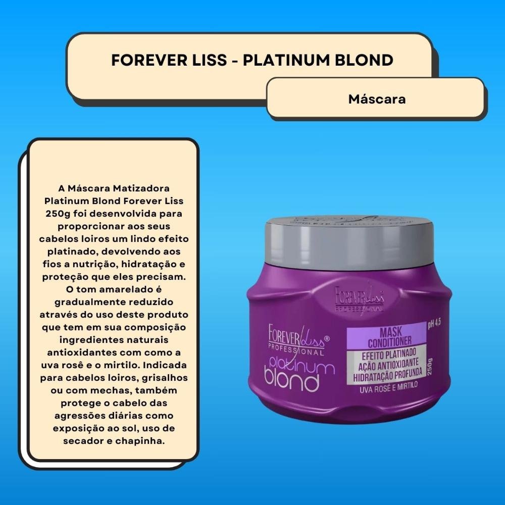 Máscara Matizadora Forever Liss Platinum Blond 250 g 250g 2