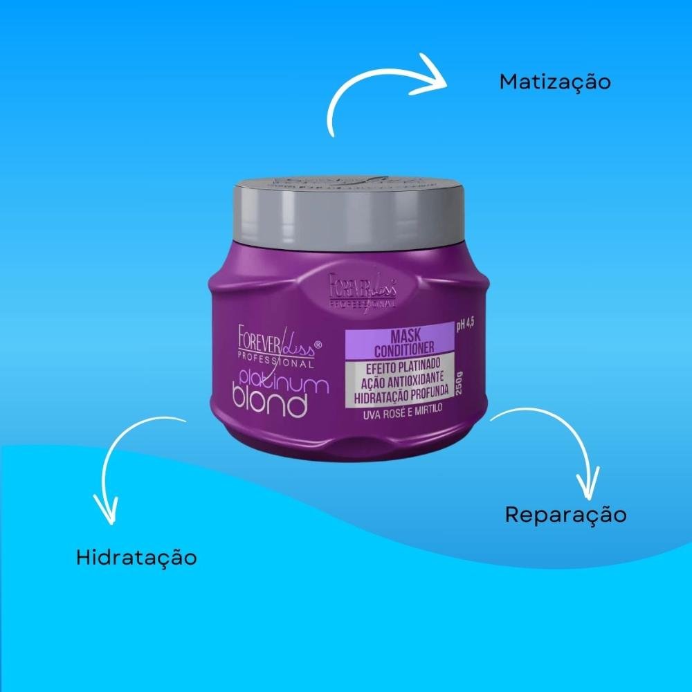 Máscara Matizadora Forever Liss Platinum Blond 250 g 250g 4