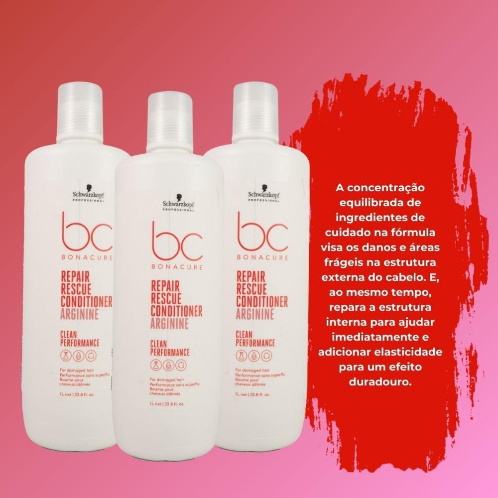 Schwarzkopf Repair Rescue Kit 3 Condicionador 1L ÚNICO 4