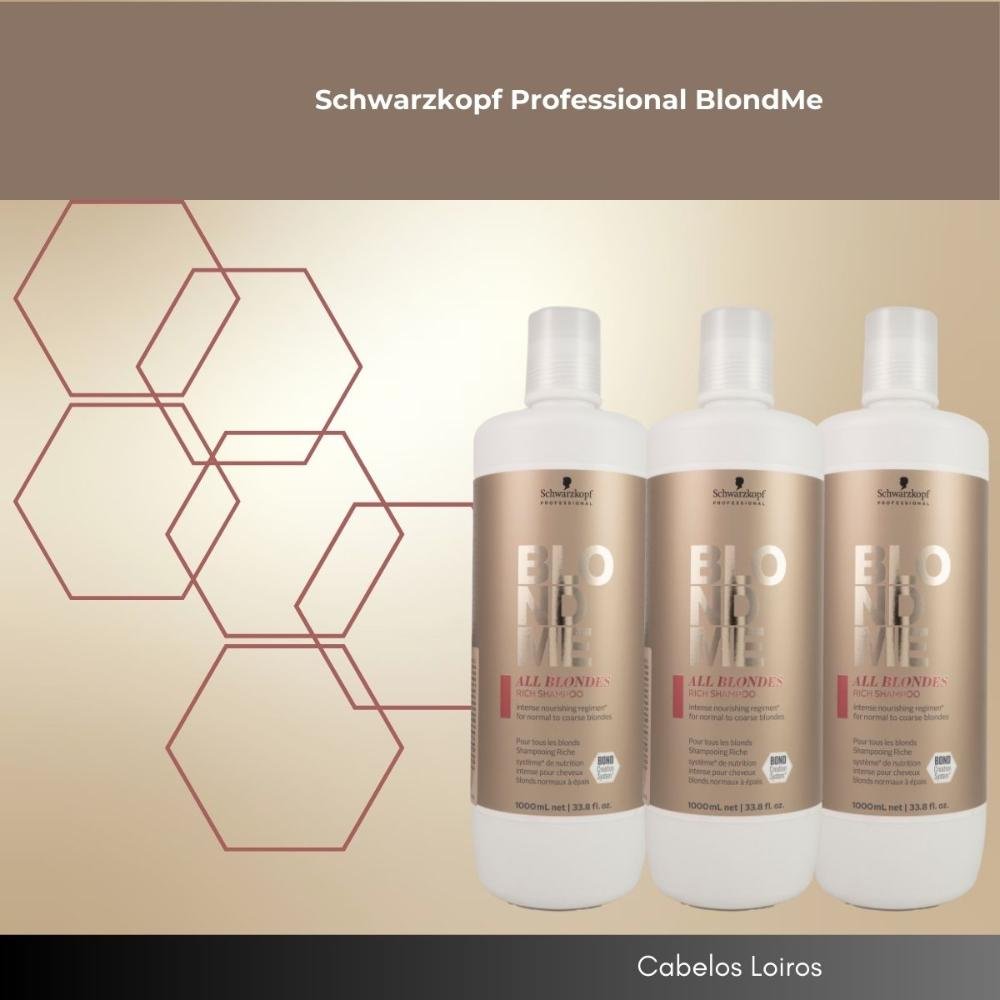 Schwarzkopf BlondMe All Blondes Rich Kit 3 Shampoo 1L ÚNICO 2