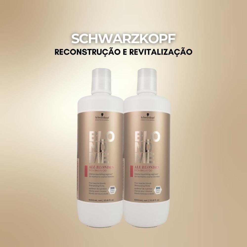 Schwarzkopf BlondMe All Blondes Rich Kit 2 Shampoo 1L ÚNICO 3