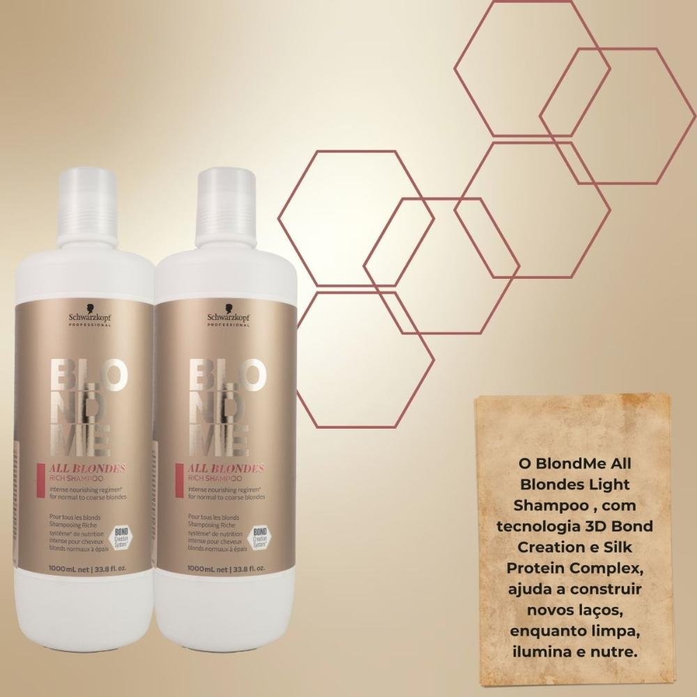 Schwarzkopf BlondMe All Blondes Rich Kit 2 Shampoo 1L ÚNICO 4