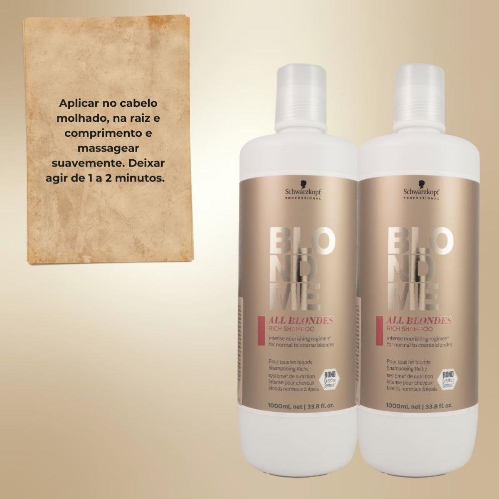 Schwarzkopf BlondMe All Blondes Rich Kit 2 Shampoo 1L ÚNICO 5
