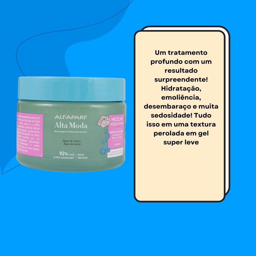 Máscara Alfaparf Alta Moda Micelar Acqua Shine Gel 300 g 300g 3