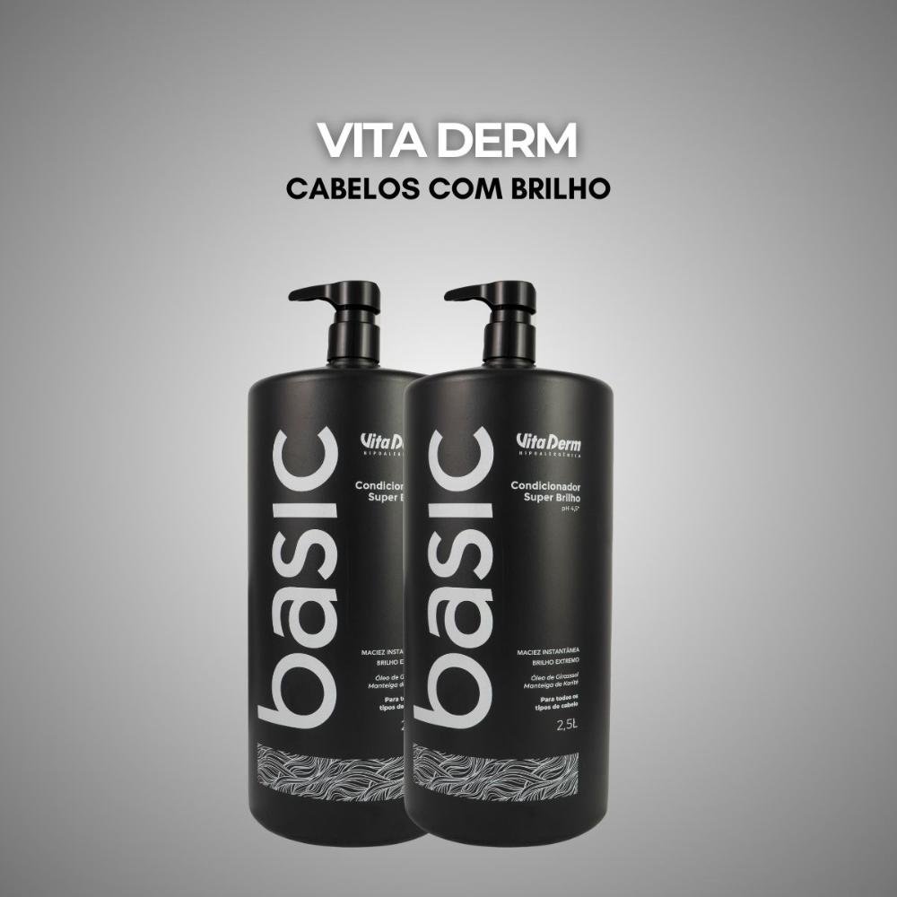 Vita Derm Basic Super Brilho Kit 2 Condicionador 2,5L ÚNICO 3
