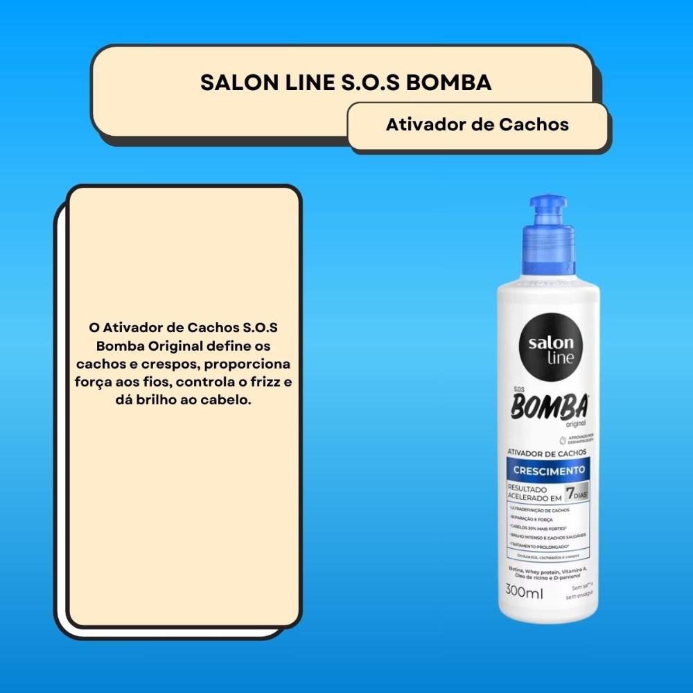 Ativador de Cachos Salon Line SOS Bomba Original para Cabelo Cacheado 300 ml 300ml 2