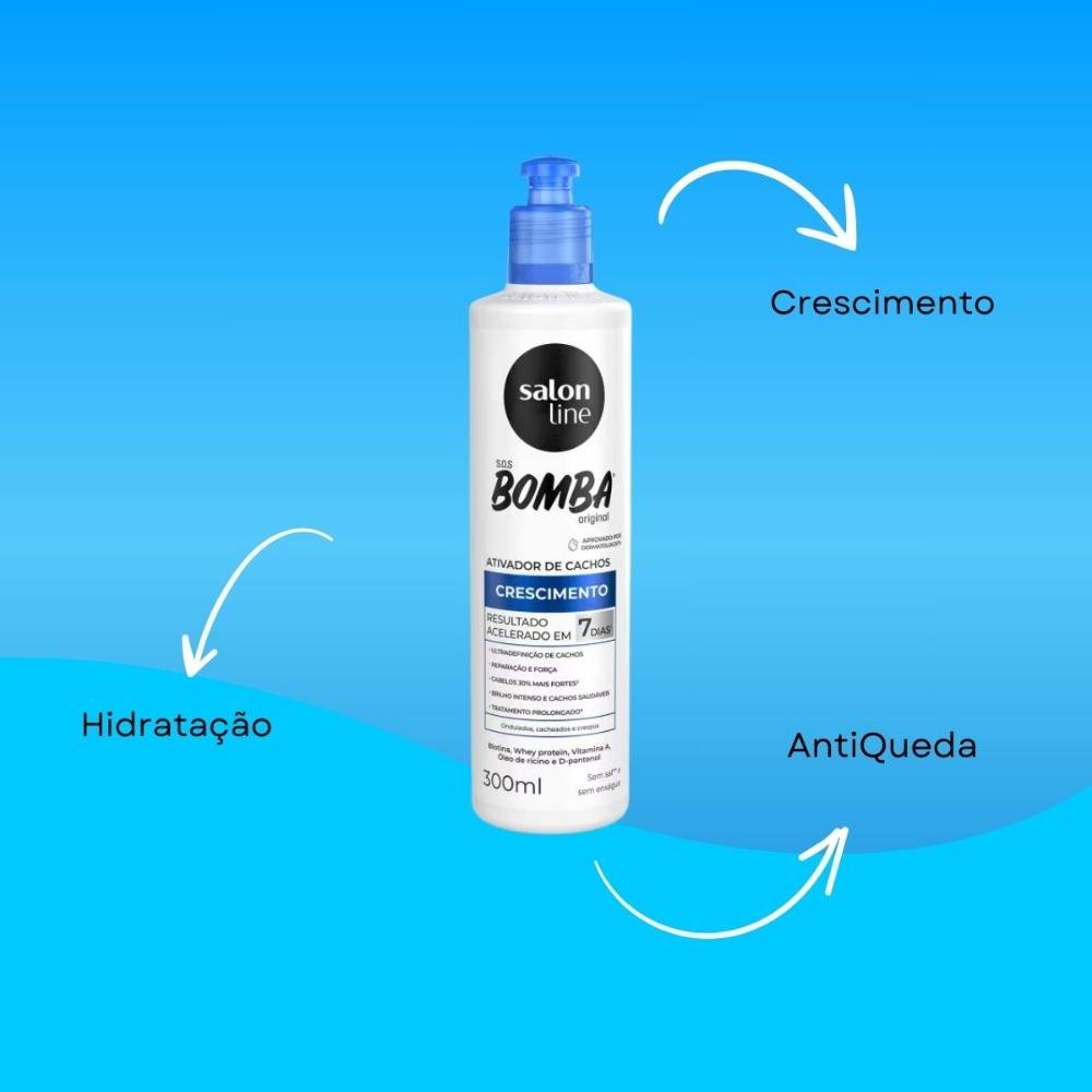 Ativador de Cachos Salon Line SOS Bomba Original para Cabelo Cacheado 300 ml 300ml 4